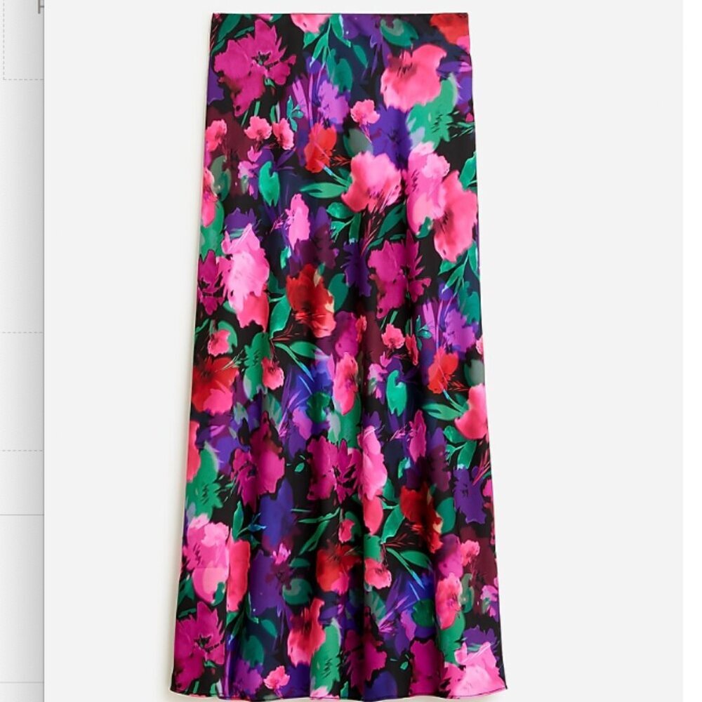 J.Crew Women’s Gwyneth slip‎ skirt in watercolor floral - Size Large